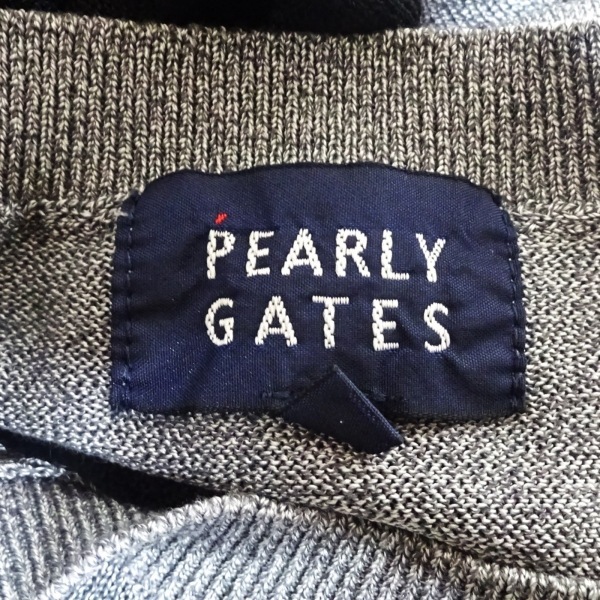 パーリーゲイツ PEARLY GATES 長袖セーター/ニット サイズ5 XL - グレー×黒×白 メンズ 美品 トップス_画像3