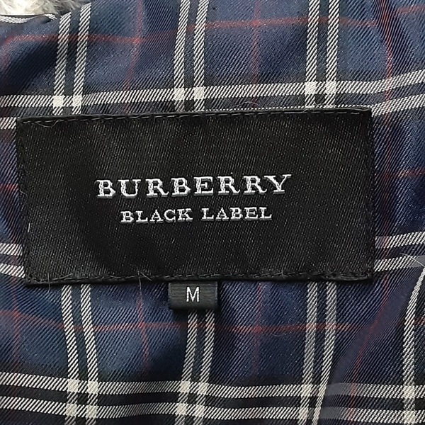 バーバリーブラックレーベル Burberry Black Label ダウンジャケット サイズM - ダークネイビー×グレー メンズ 長袖/ラビット(ラパン)/冬_画像3