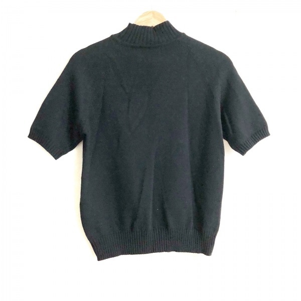 フクゾー FUKUZO 半袖セーター/ニット サイズL - 黒×白 レディース ハイネック/刺繍/竜 トップス_画像2