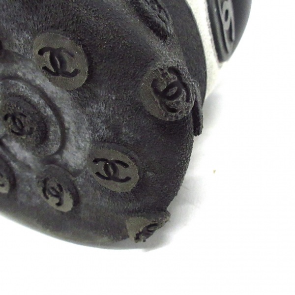 シャネル CHANEL スニーカー 40 G34087 ココマーク ナイロン×レザー×スエード ブルー×ライトグレー×黒 メンズ ロゴ 靴の画像7