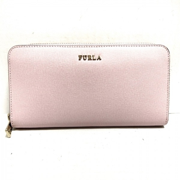 フルラ FURLA 長財布 バビロン レザー ピンク ラウンドファスナー 財布_画像1