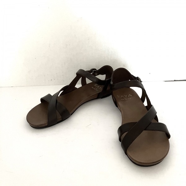  Saya SAYA sandals L - leather dark brown lady's beautiful goods shoes 