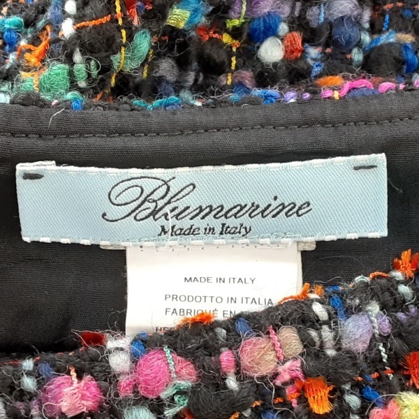 ブルマリン BLUMARINE スカート - 黒×ピンク×マルチ レディース ひざ丈/ツイード ボトムス_画像3