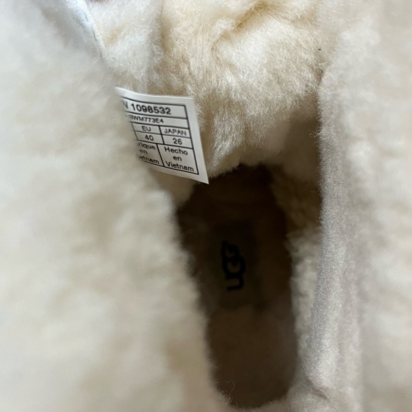 アグ UGG ブーツ 26 1098532 アディロンダック III エナメル（レザー）×レザー×ムートン 白 レディース インソール取外し可/レースアップ_画像6