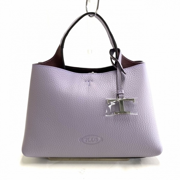 トッズ TOD'S ハンドバッグ XBWAPAE90T0QNK4O70 レザー バッグ マイクロ レザー ライトパープル×ボルドー 美品 バッグ_画像1