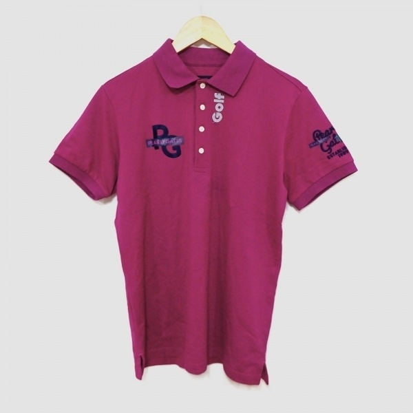 パーリーゲイツ PEARLY GATES 半袖ポロシャツ サイズ5 XL - ピンクパープル×グレー×黒 メンズ トップス_画像1