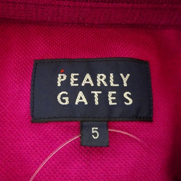 パーリーゲイツ PEARLY GATES 半袖ポロシャツ サイズ5 XL - ピンクパープル×グレー×黒 メンズ トップス_画像3