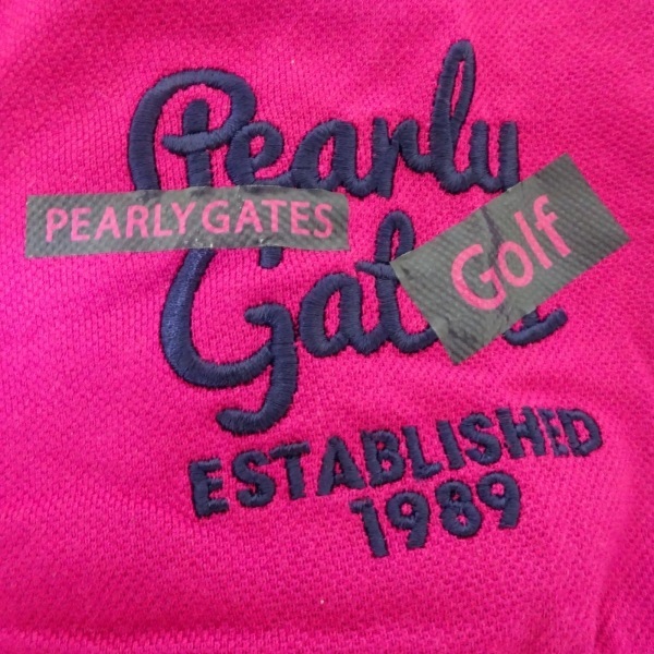 パーリーゲイツ PEARLY GATES 半袖ポロシャツ サイズ5 XL - ピンクパープル×グレー×黒 メンズ トップス_画像9