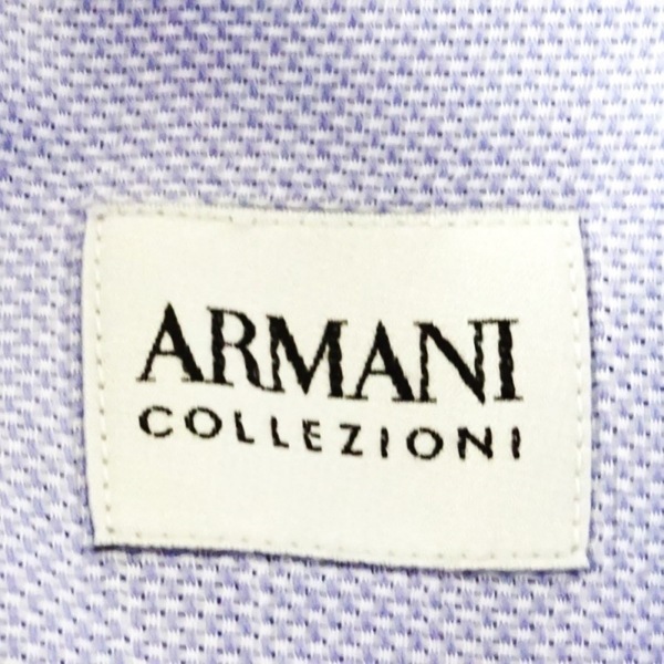 アルマーニコレッツォーニ ARMANICOLLEZIONI 長袖シャツ サイズ43/17 - ライトブルー×白 メンズ 美品 トップス_画像3