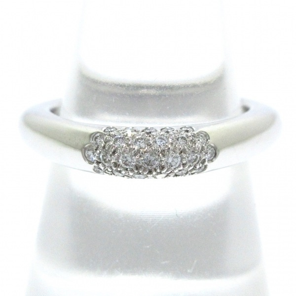 Tiffany TIFFANY&Co. ring 12 number square cushion K18WG× diamond pave diamond accessory ( finger )