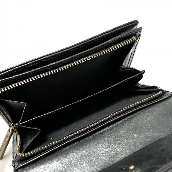 ポールスミス PaulSmith 3つ折り財布 - レザー 黒×グレーベージュ L字ファスナー 財布_画像4