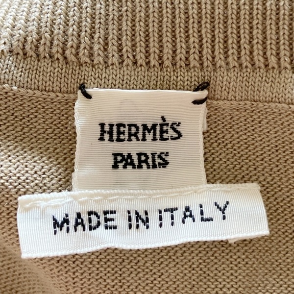 エルメス HERMES サイズ38 M - ベージュ レディース 半袖 美品 ワンピースの画像3