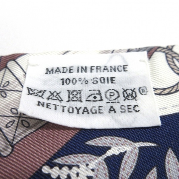 エルメス HERMES ツイリー マリン×白×マルチ リボンスカーフ/Cliquetis 美品 スカーフの画像3