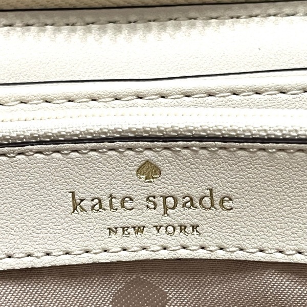 ケイトスペード Kate spade 長財布 WLR00130 ステイシー ラウンドジップ ウォレット. レザー アイボリー ラウンドファスナー 美品 財布_画像5