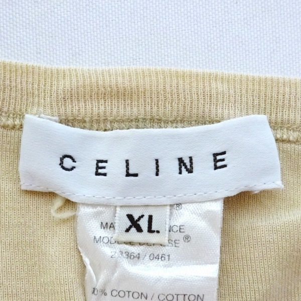  Celine CELINE short sleeves T-shirt size XL - ivory lady's U neck / embroidery beautiful goods tops 