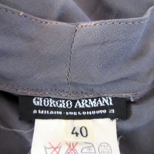 ジョルジオアルマーニ GIORGIOARMANI 長袖シャツブラウス サイズ40 M - ダークグレー レディース シルク/肩パッド トップス_画像3
