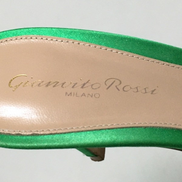 ジャンヴィト・ロッシ Gianvito Rossi ミュール 37 - サテン グリーン レディース ビジュー 靴の画像5
