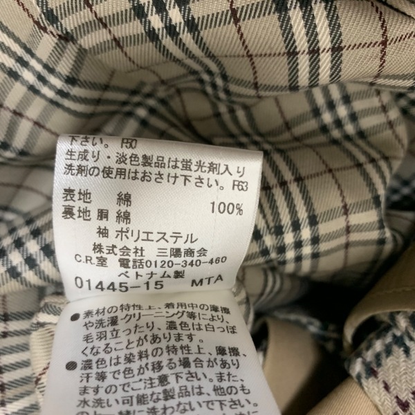 バーバリーブルーレーベル Burberry Blue Label トレンチコート サイズ36 S - ベージュ レディース 長袖/春/秋 コート_画像4