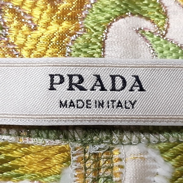 プラダ PRADA サイズ42 M - ベージュ×イエロー×マルチ レディース 半袖/刺繍/ラメ/春/夏 ジャケットの画像3