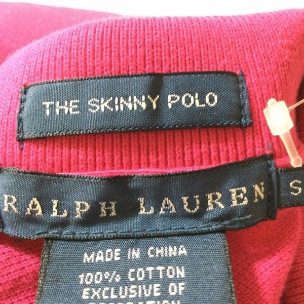 ラルフローレン RalphLauren 半袖ポロシャツ サイズS ビッグポニー 綿 ピンク×ライトグリーン×マルチ レディース 刺繍 新品同様 トップス_画像3