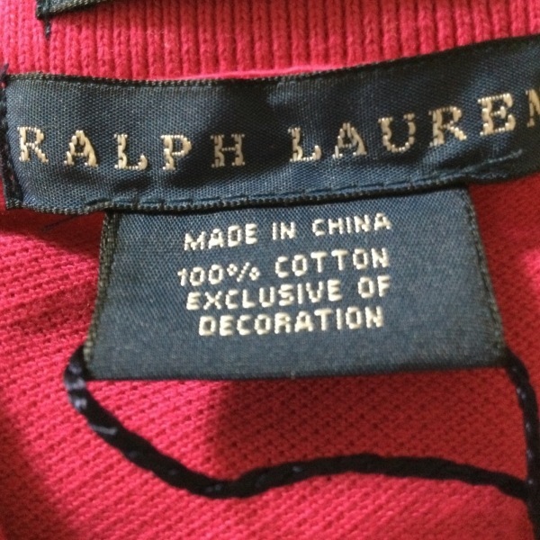 ラルフローレン RalphLauren 半袖ポロシャツ サイズS ビッグポニー 綿 ピンク×ライトグリーン×マルチ レディース 刺繍 新品同様 トップス_画像4
