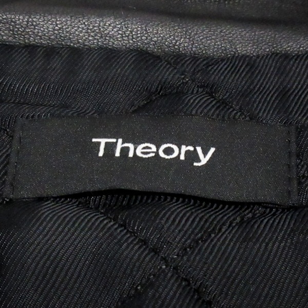 セオリー theory ライダースジャケット サイズＬ L - 黒 レディース 長袖/レザー/ジップアップ/中綿/春/秋 ジャケットの画像3