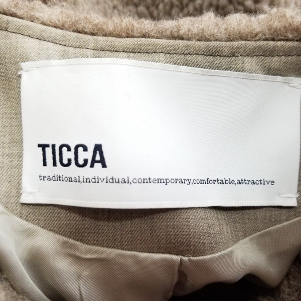 ティッカ TICCA サイズF - ダークブラウン レディース 長袖/ショート丈/冬 コートの画像3