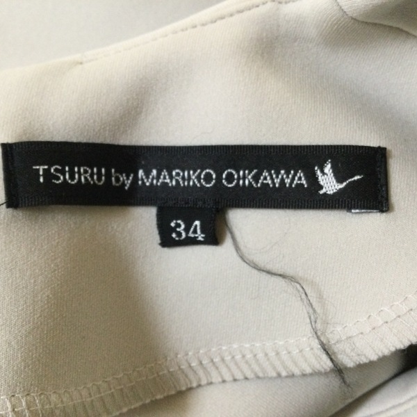 tsurubaima Rico o squid waTSURU BY MARIKO OIKAWA long sleeve cut and sewn size 34 S - ivory lady's crew neck / frill beautiful goods tops 