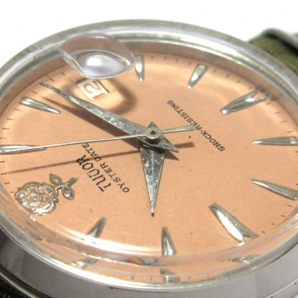 TUDOR(チューダー/チュードル) 腕時計 オイスターデイト 7919 ボーイズ SS/社外ベルト/デカバラ ピンクベージュの画像9