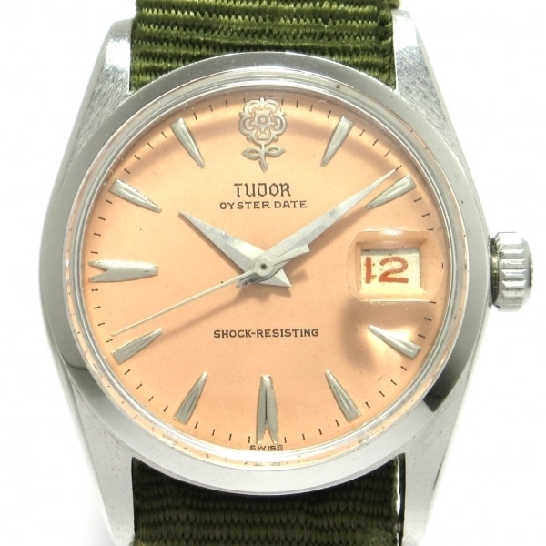 TUDOR(チューダー/チュードル) 腕時計 オイスターデイト 7919 ボーイズ SS/社外ベルト/デカバラ ピンクベージュの画像1