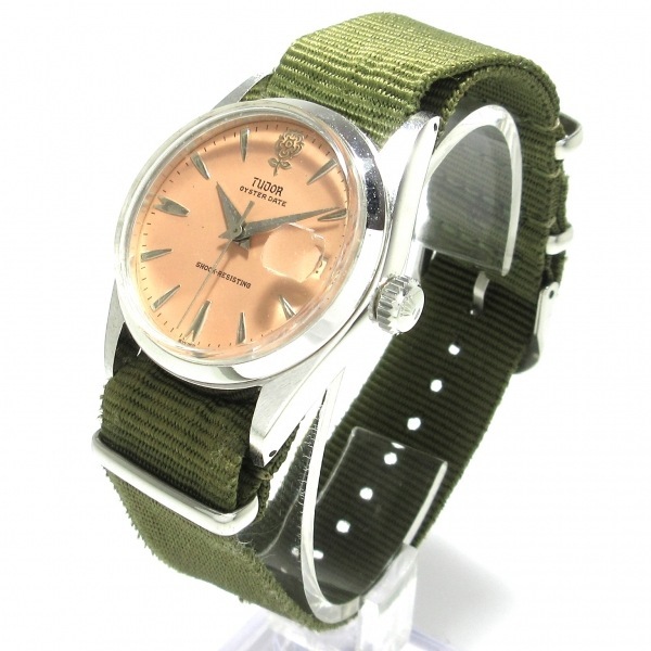 TUDOR(チューダー/チュードル) 腕時計 オイスターデイト 7919 ボーイズ SS/社外ベルト/デカバラ ピンクベージュの画像2