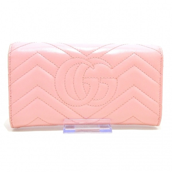 グッチ GUCCI 長財布 443436 GGマーモント レザー ピンク 財布_画像2