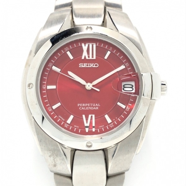 SEIKO(セイコー) 腕時計 パーペチュアルカレンダー 8F32-005A メンズ 社名、勤続10年の刻印あり レッド_画像1