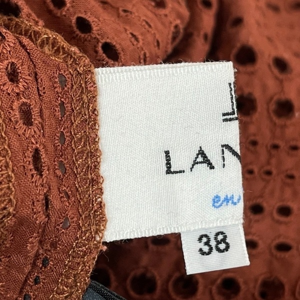 ランバンオンブルー LANVIN en Bleu サイズ38 M - ブラウン レディース 半袖/ロング 美品 ワンピース_画像3