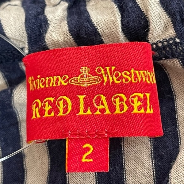 ヴィヴィアンウエストウッドレッドレーベル VivienneWestwoodRedLabel 半袖カットソー サイズ2 M - ベージュ×ダークネイビー レディース_画像3