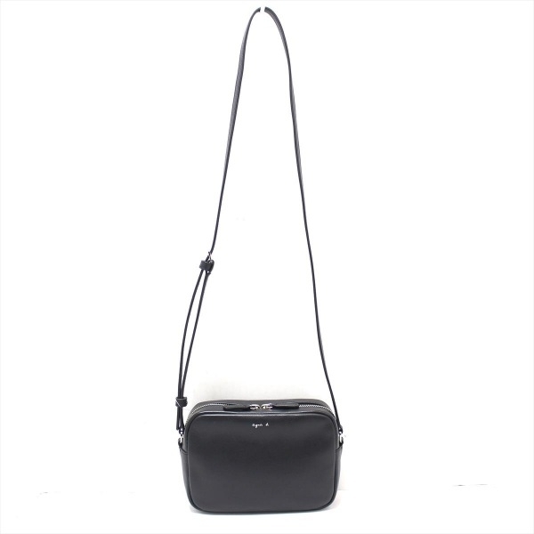  Agnes B agnes b shoulder bag - leather black beautiful goods bag 