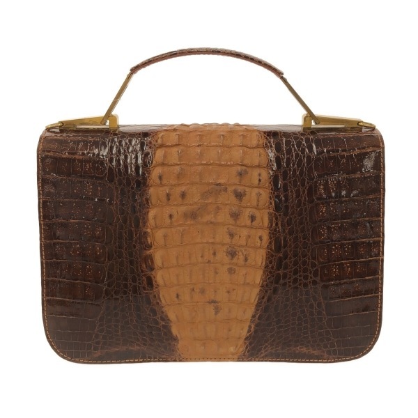  kai youKAIYO ручная сумочка крокодил темно-коричневый × светло-коричневый сумка 