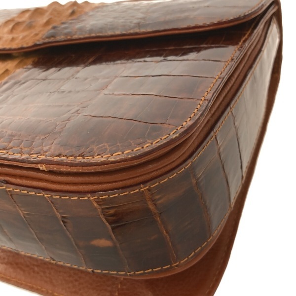  kai youKAIYO ручная сумочка крокодил темно-коричневый × светло-коричневый сумка 