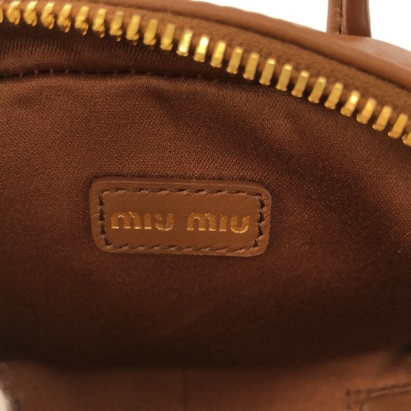  MiuMiu miumiu ручная сумочка 5NR020 кожа микро сумка кожа коньяк ( Brown ) Mini сумка сумка 