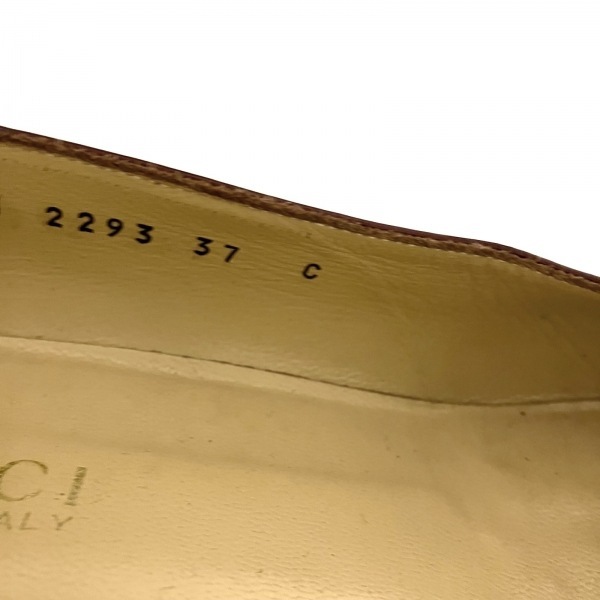 グッチ GUCCI パンプス 37 C ホースビット エナメル（レザー） ボルドー×シルバー レディース 靴_画像6