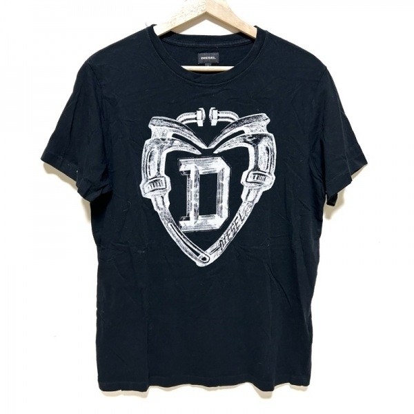 ディーゼル DIESEL 半袖Tシャツ サイズS - 黒×白 メンズ クルーネック/S トップス_画像1