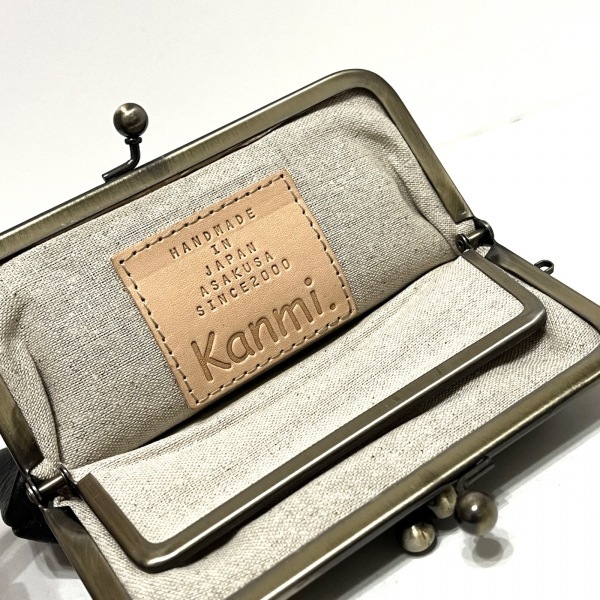 カンミ kanmi コインケース - レザー 黒 がま口/ダブル 美品 財布の画像3