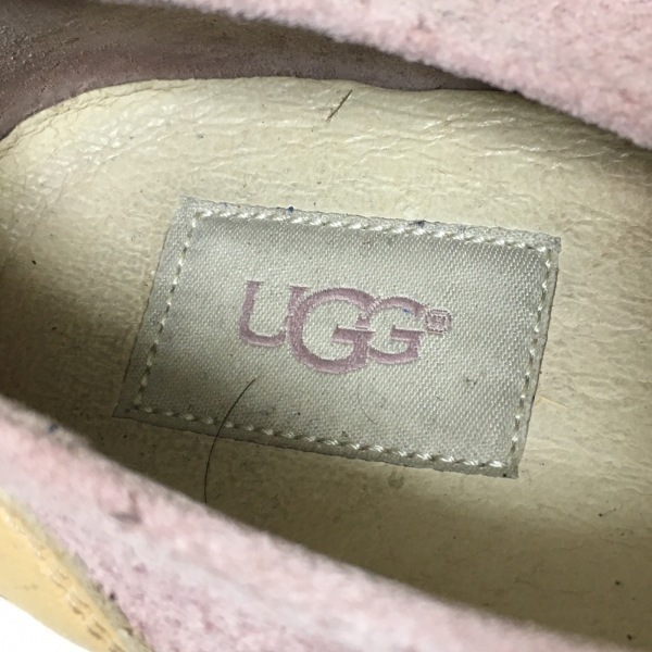 アグ UGG スリッポン 25.5 1018375 - スエード×レザー ピンクベージュ×ベージュ レディース 靴_画像5