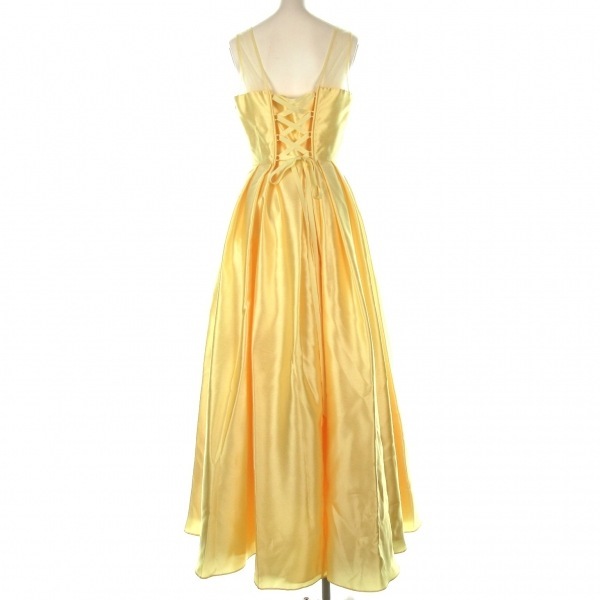 emeaimer dress size 9 M - yellow × orange lady's lame / long height beautiful goods One-piece 