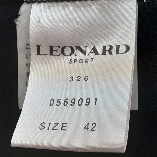 レオナールスポーツ LEONARD SPORT サイズ42 L - 黒×グレー×マルチ レディース ハイネック/長袖/ひざ丈/ベロア 美品 ワンピース_画像5