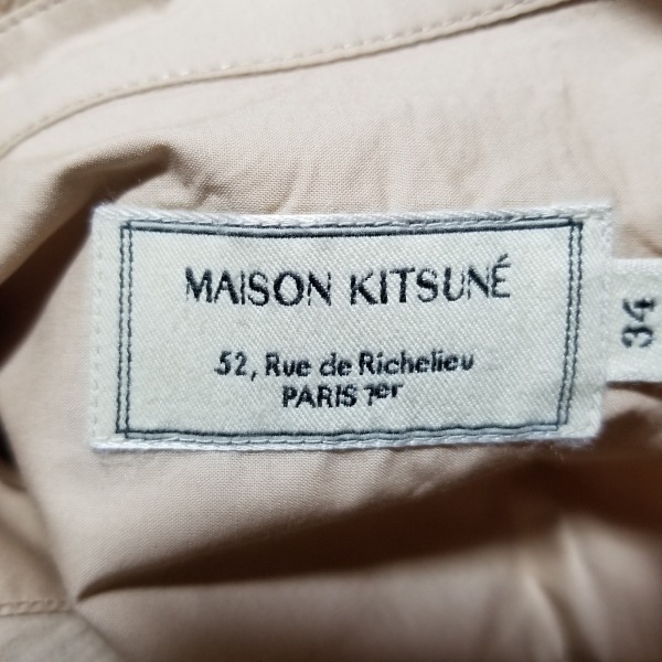 メゾンキツネ MAISON KITSUNE 長袖シャツブラウス サイズ34 S - ベージュ レディース 刺繍 トップスの画像3