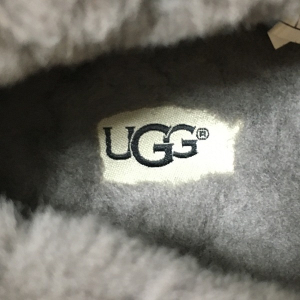 アグ UGG ドライビングシューズ 28 1017298 - レザー×ウール×ムートン 黒×ダークグレー メンズ 靴_画像5