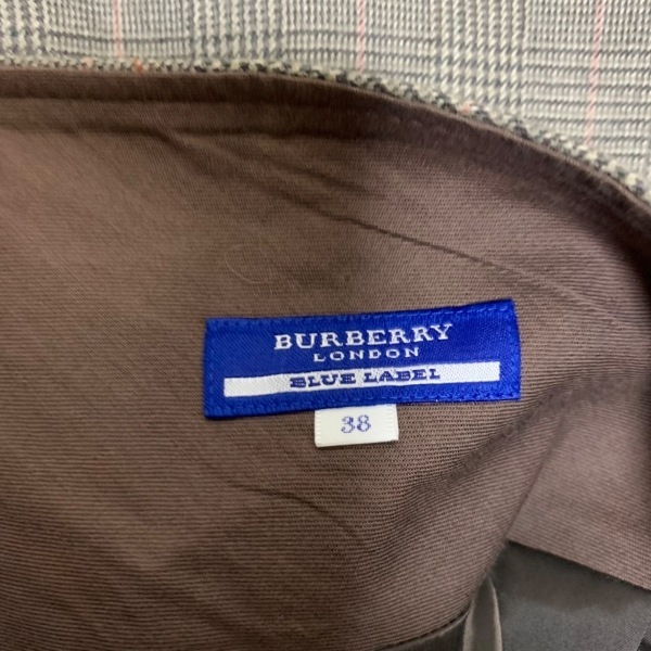 バーバリーブルーレーベル Burberry Blue Label ミニスカート サイズ38 M - グレー×ダークグレー×ピンク レディース チェック柄/プリーツ_画像3