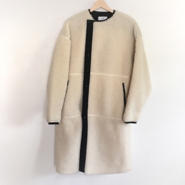  высокий kHYKE размер 2 M - белый × чёрный женский длинный рукав / зима пальто 
