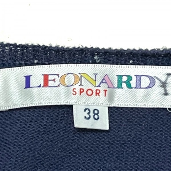 レオナールスポーツ LEONARD SPORT カーディガン サイズ38 M - ダークネイビー×ライトブルー×マルチ レディース 長袖/花柄 トップス_画像3